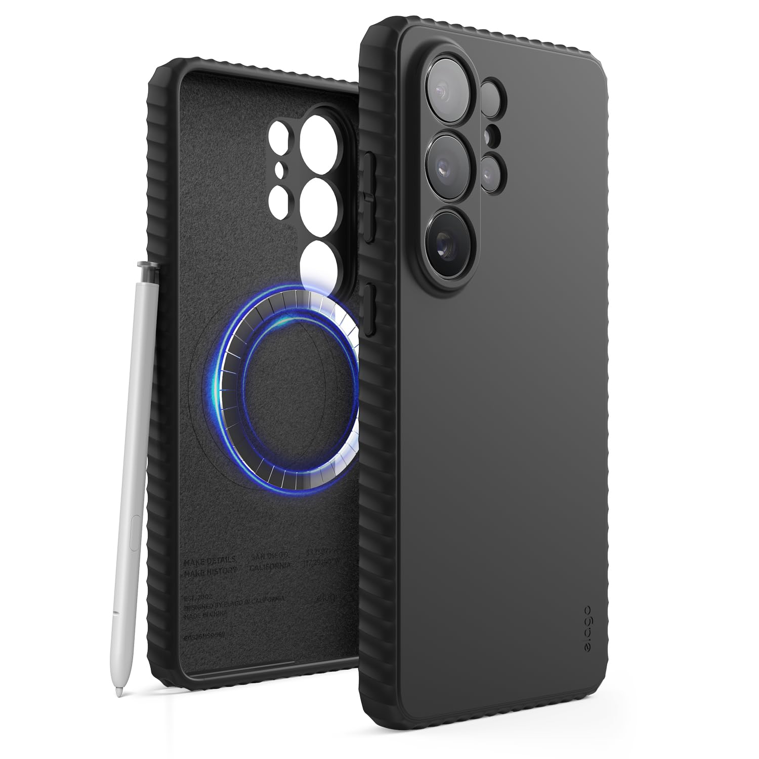 elago Magnetic Ridge for Samsung Galaxy S26 Ultra Case, Premium Magnetic Silicone Case, Compatible with MagSafe, Liquid Silicone Material, Protective Cover, Shockproof, Slim Phone (Black)