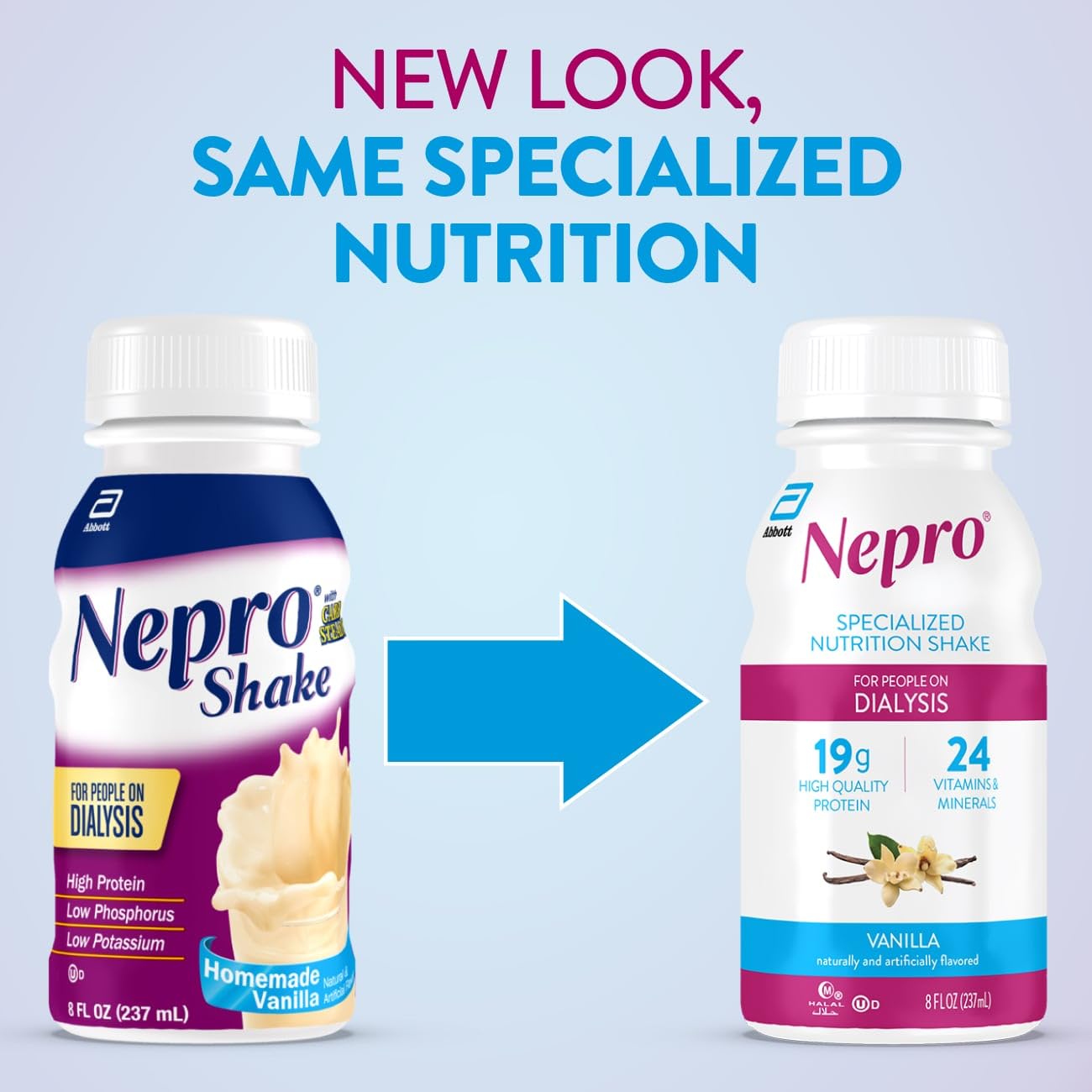 Nepro Nutrition Shake for People on Dialysis, 19g Protein, 420 Calories, Vanilla, 8 fl oz, Pack of 24