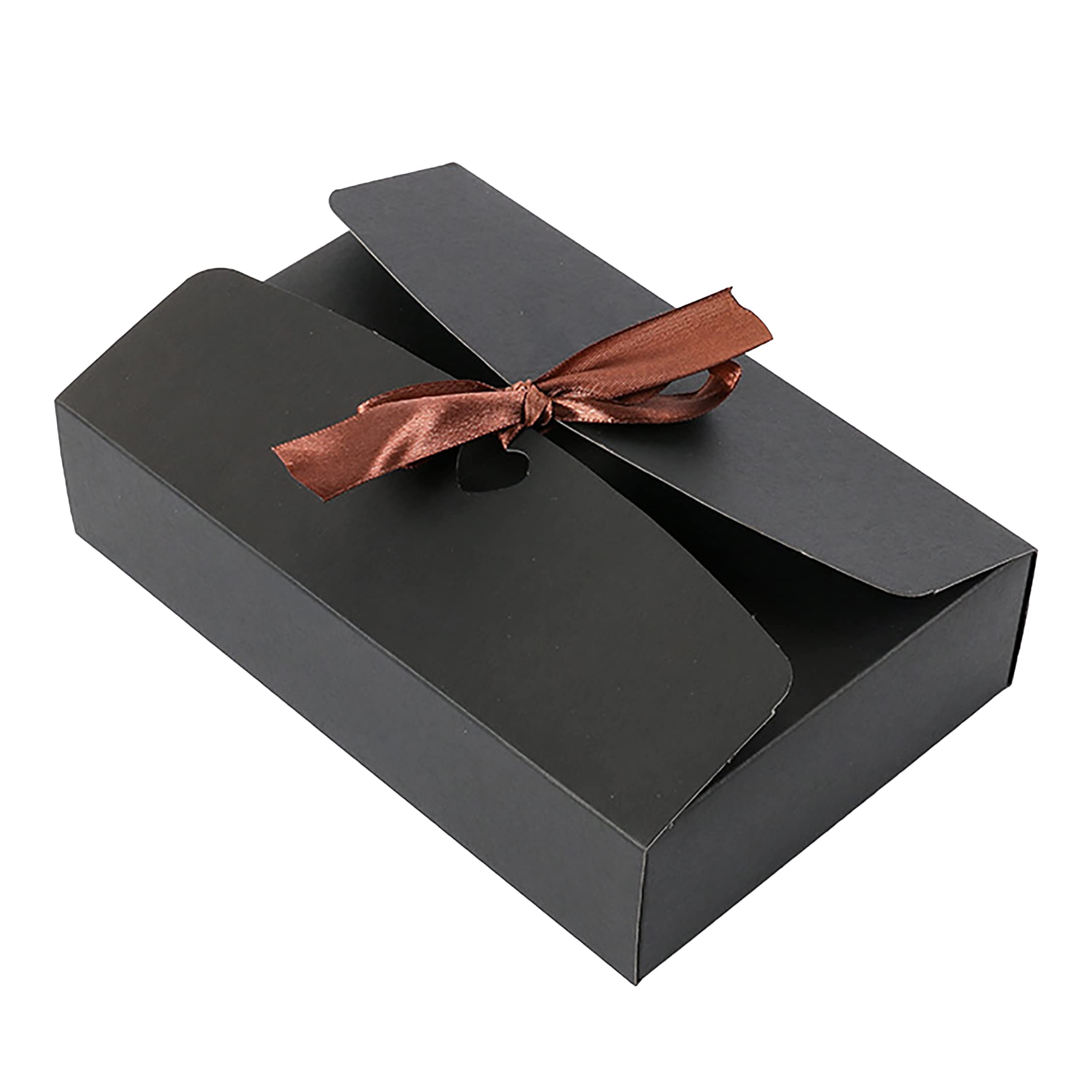 10Pack Paper Gift Box with Lid Ribbon Rectangle Flat-Packed Treat Box Case DIY Present Case Jewellery Cake Cookie Candy Storage Boxes for Christmas Thanksgiving Day Wedding Birthday20*14*5cm