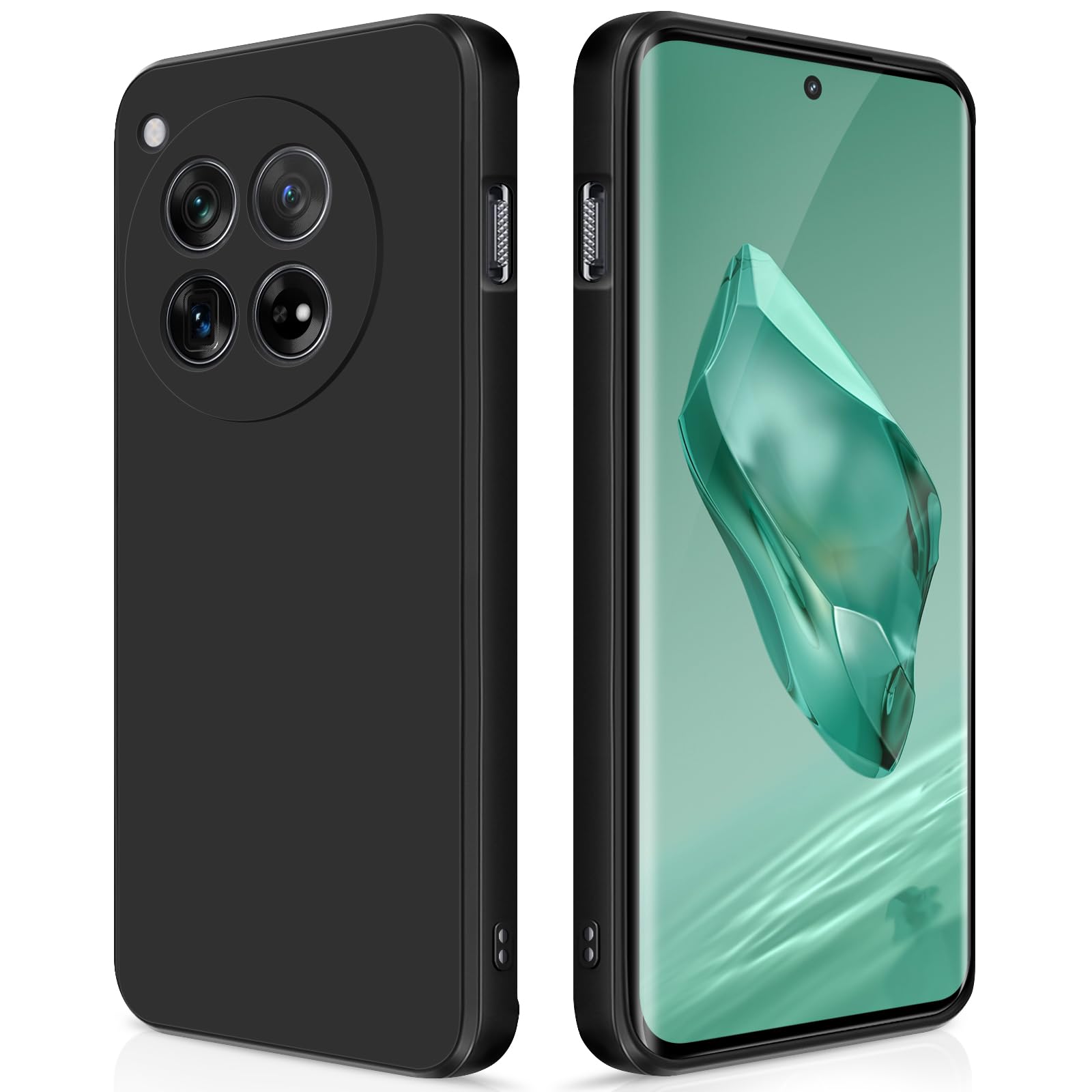 GiiYoon Case Compatible with Oneplus 12, Silky-Soft Touch Full-Body Protective Phone Silicone Case, Shockproof Cover with Microfiber Lining, Black — image 1