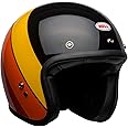 BELL Custom 500 Open-Face Motorcycle Helmet (Riff Gloss Black/Yellow/Orange/Red - Small)