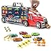 Prextex 21'' Car Carrier Toy Truck with 6 Toy Cars and Accessories - Detachable Toy Vehicle Transporter for Boys and Toddlers