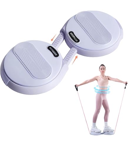 Waist Twister Board With Resistance Bands - Quiet Twist Exercise Machine For Core & Belly Fat