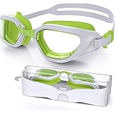Vegemono Swim Goggles, Unisex Adult Swimming Goggles Anti Fog Anti UV No Leakage Wide View for Men Women Youth