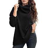 UNCLECAT Women's Oversized Turtleneck Sweaters 2025 Fall Winter Long Sleeve Lightweight Pullover Knit Tops