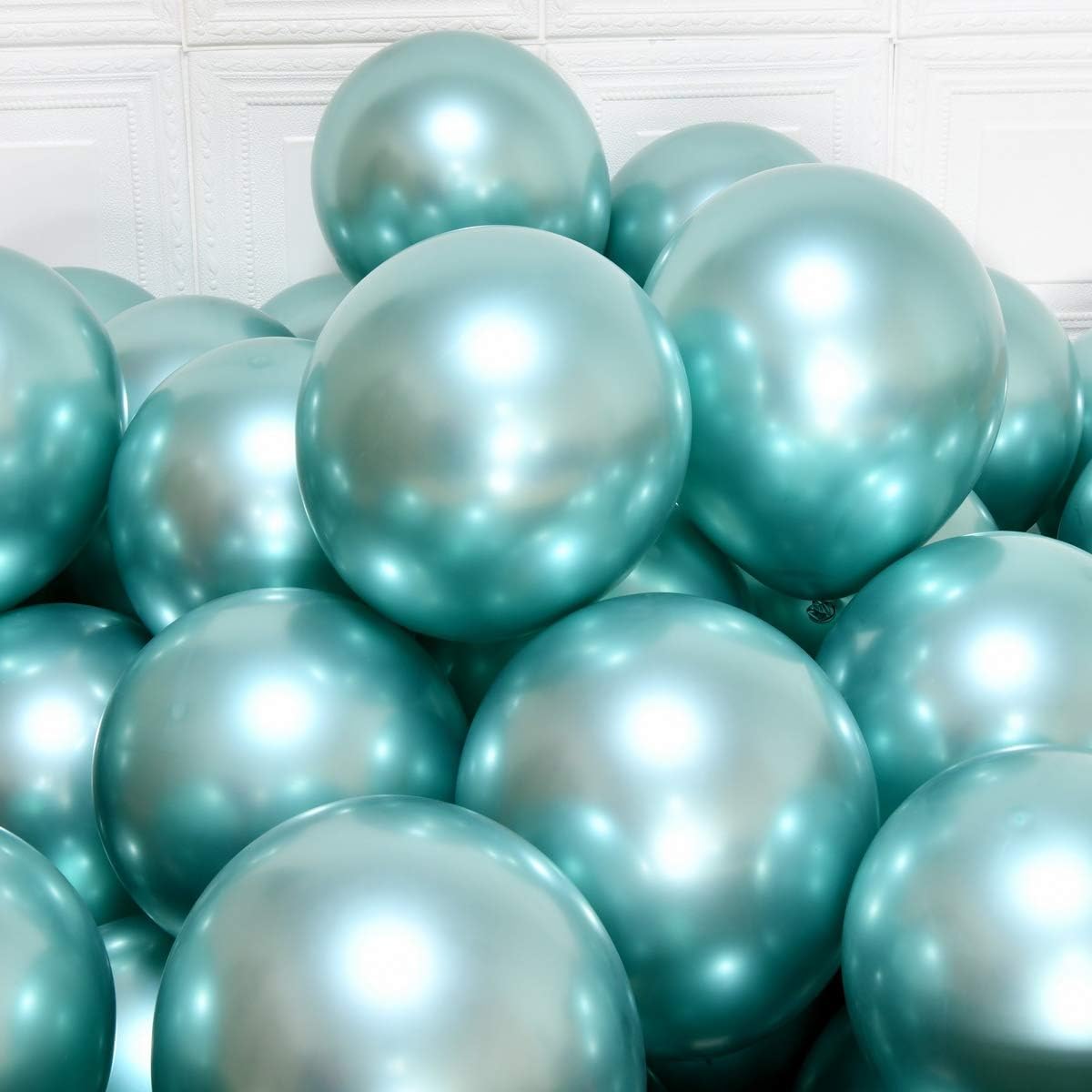 Party Balloons 12inch 50 Pcs 3.2g/pcs Latex Metallic Balloons Chrome Balloons Birthday Balloons Shiny Balloons Party Decoration Wedding Birthday Baby Shower Christmas Party - Metallic Green: Home & Kitchen