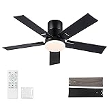 42 Inch Ceiling Fans with Lights and Remote,Flush