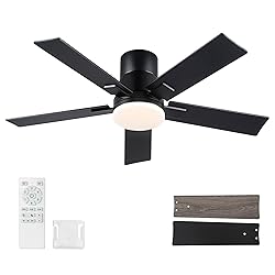 42 Inch Ceiling Fans with Lights and Remote,Flush