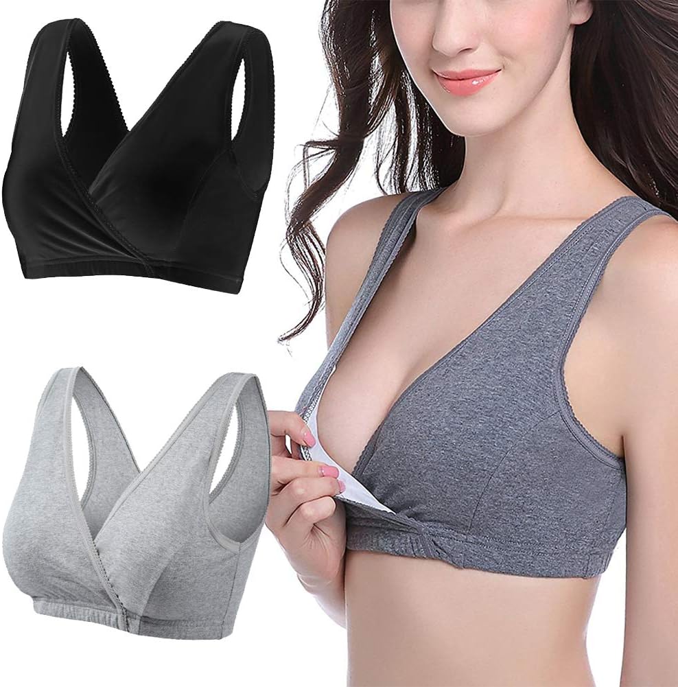 Bllatta Womens Cotton Nursing Bra Sleep Tank for Breastfeeding and Maternity