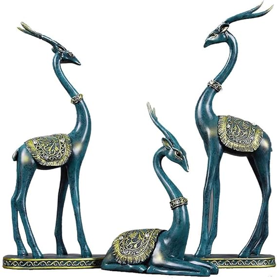 TEDAMIR - Adornos Abstractos de 3 Piezas de Escultura de Alce