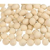 uxcell 100pcs Round Wood Balls 6mm Diameter Unfinished Solid Wooden Beads, Small Natural Craft Balls for DIY Craft Projects Art Ornaments