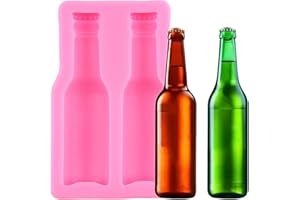 YIHUOMOLDS Beer Bottle Silicone Mold Beer Bottle Chocolate Fondant Molds for Cupcake Topper Cake Decoration Candy Gum Paste P