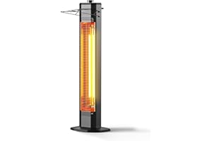 NFCCRA Outdoor Electric Patio Heater, 34-inch 1500W Infrared Tower Heater with Instant Heating, Tip-Over & Overheat Protection, IPX5 Waterproof Space Heater for Patio Garage Workshop Indoor & Outdoor Use