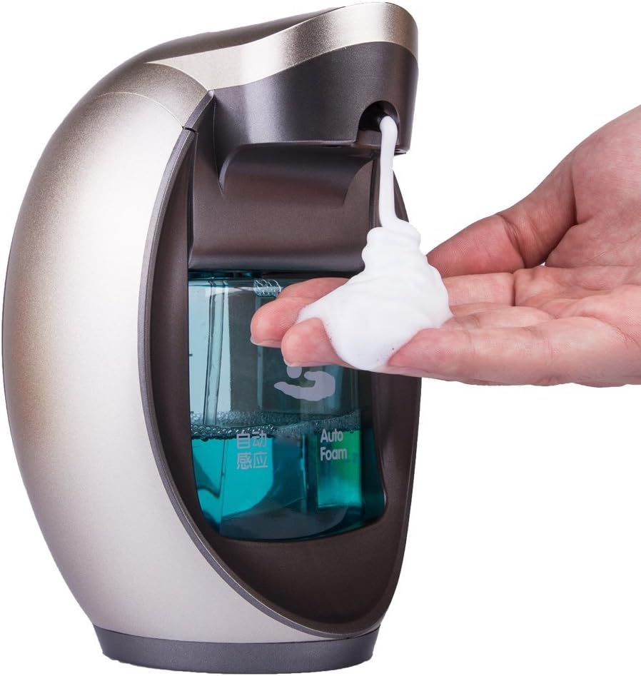 New Packaging Automatic Touchless Foam Soap Dispenser with Super Pump/Foam Pump for Bathroom and Kitchen on Countertops/Wall,Homemade Foam Mounted Shampoo/Dishwashing Liquid/Lotion 480ML (Champagne)