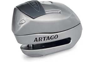 Artago 24S.6M Alarm Disc Lock Motorcycle 120dB ON/Off, Smart Warning Function Optimized Sensitivity, LED-Light, Replaceable Alarm Module, Long Life Battery, Cylinder Protection, 6mm pin