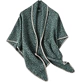 Rungion Women's Winter Triangle Scarf Shawl Winter Solid Poncho Capes Large Warm Shawl Neckerchief Wraps