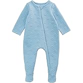 Mud Pie baby-boys Kids Baby Boy Blue Quilted Football Sleeper