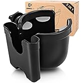 Universal Stroller Cup Holder with Mobile Phone Case, 2-in-1 Strollers Storage Rack, 360 Degrees Rotation Drink Holder for Bi