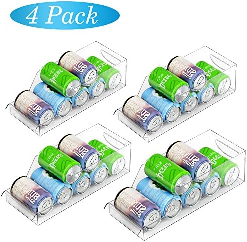 Alanda Refrigerator Storage Container Fridge Bins and Freezer Organizer Kitchen Organizer Pantry Cabinet for Soda Can Beer Can Soft Drinks 4 Set