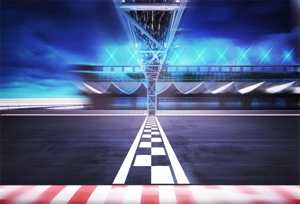 Galleon - AOFOTO 6x4ft Finish Line Race Track Background Motion Blur