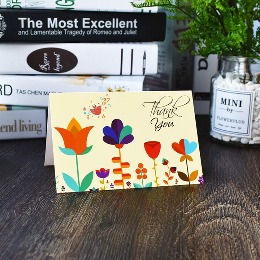 FuturePlusX Thank You Cards, 48PCS 4 x 6 Inch Floral Thank You Notes Bulk Pack Blank Inside Greeting Cards with Envelopes and Stickers for Weddings Baby Shower Parties Business