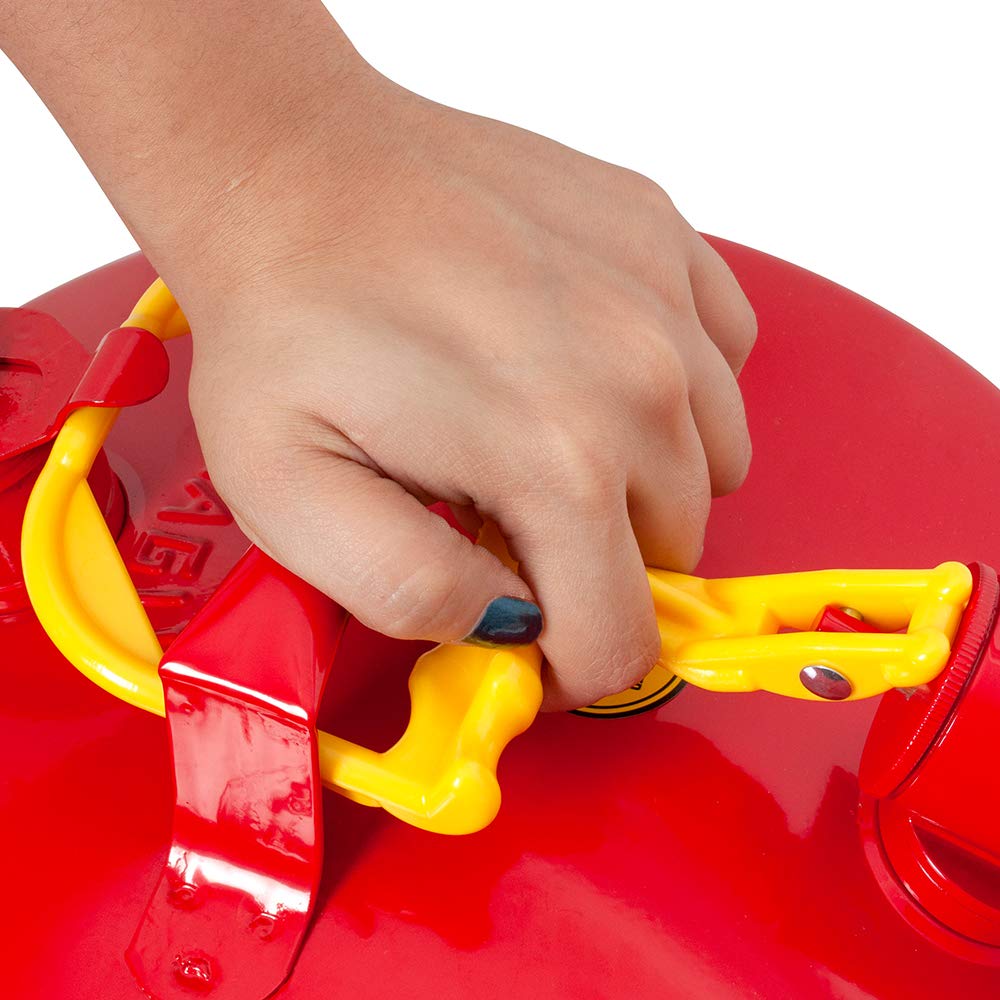 Eagle U2-51-SX5 Type II Metal Safety Can, Flammables, 11-1/4" Width x 15-7/8" Depth, 5 Gallon Capacity, 5/8" OD Pour Spout, Red: Gas Cans: Industrial & Scientific