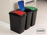 Addis 40 Litre Recycling Bins Set of 3 with Interlocking Clips Blue Red Green view 8