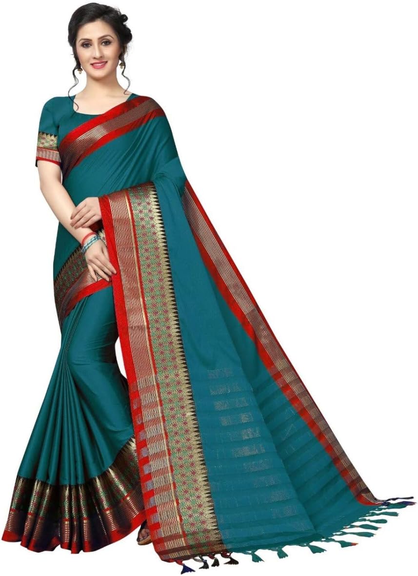 Raj Fashion Traditional Banarasi Silk Saree Party Wear Banarasi Silk Saree Designer Heavy Silk Sari Indian Silk Saree 751 Sea Green