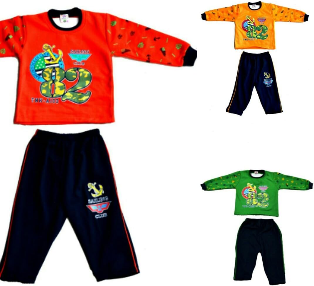Taaza Garam Poshtots London 1 - 2 Yrs Hoodie Tracksuit Nightsuit Set - Winter Heat Trap Tracksuit Pyjama Sweatshirt Pullover Kids Boy Girl