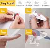 DIWUJI 12Pcs Child Safety Cupboard Locks Invisible Adhesive No Drilling White view 6