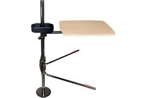 Stander EZ Swivel Overbed Table, Adjustable Medical Lap-Desk and Large Bedside-Tray with Cupholder, Tablet Holder & Organizer Pouch, 360 Degree Rotating Tray & Laptop Computer Desk for Home Beds