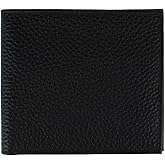 Trafalgar Men's Pierce Pebble Grain Classic Leather Bi-Fold Wallet, Black