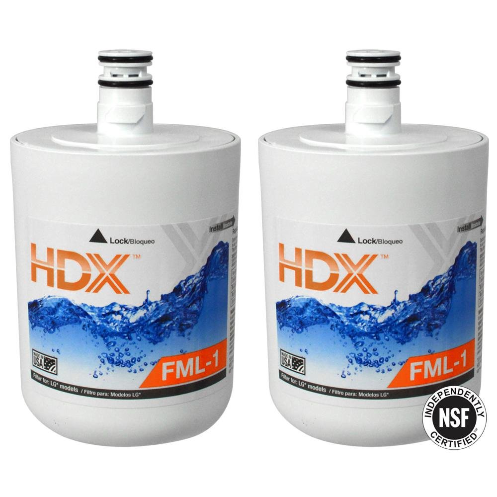 HDX FML Replacement Refrigerator Water Filter Twin Value Pack for LG