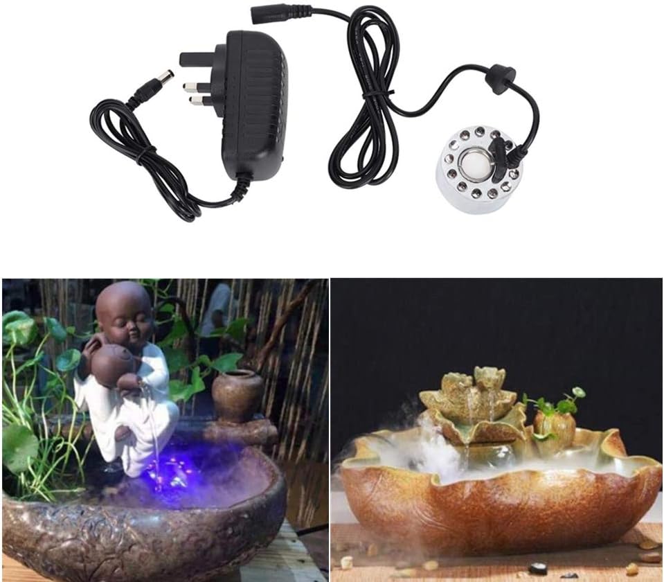 Silver Mister Maker Fogger Water Fountain, Aquarium Mist Maker Light