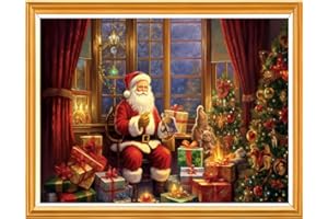 Joyhoor Cross Stitch Kits for Beginners Stamped Cross-Stitch Supplies Needlework preprint Embroidery Kits for Adults DIY Needlepoint Kits Embroidery Patterns 11CT-Santa Claus 16x20 inch