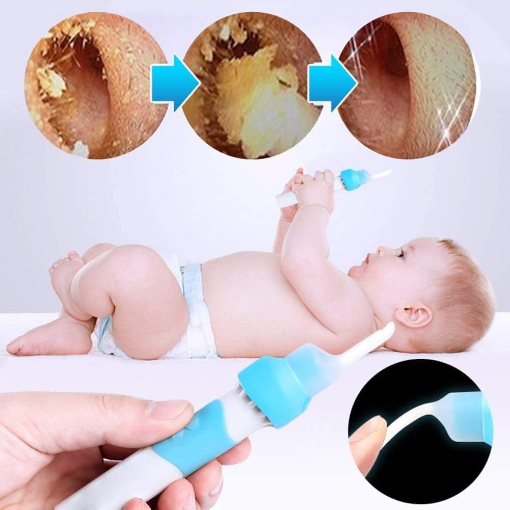 Bebes Y Adultos Oreja De Vacio Electrica Eliminacion De La Cera Con El Kit De Herramientas De Repuesto Soft 2 Cap Electrico De Succion Cerumen Herramientas De Eliminacion Set Con Luz Led