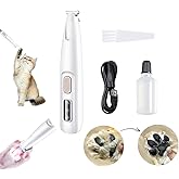 Saffory Electric Dog Trimmer With LED Light - Waterproof, Rechargeable, Low Noise Pet Hair Clipper for Paws