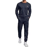 Vssjavun Mens Sweatsuits 2 Piece Set Long Sleeve Jacquard Sweatshirt Jogging Sweatpants Tracksuits