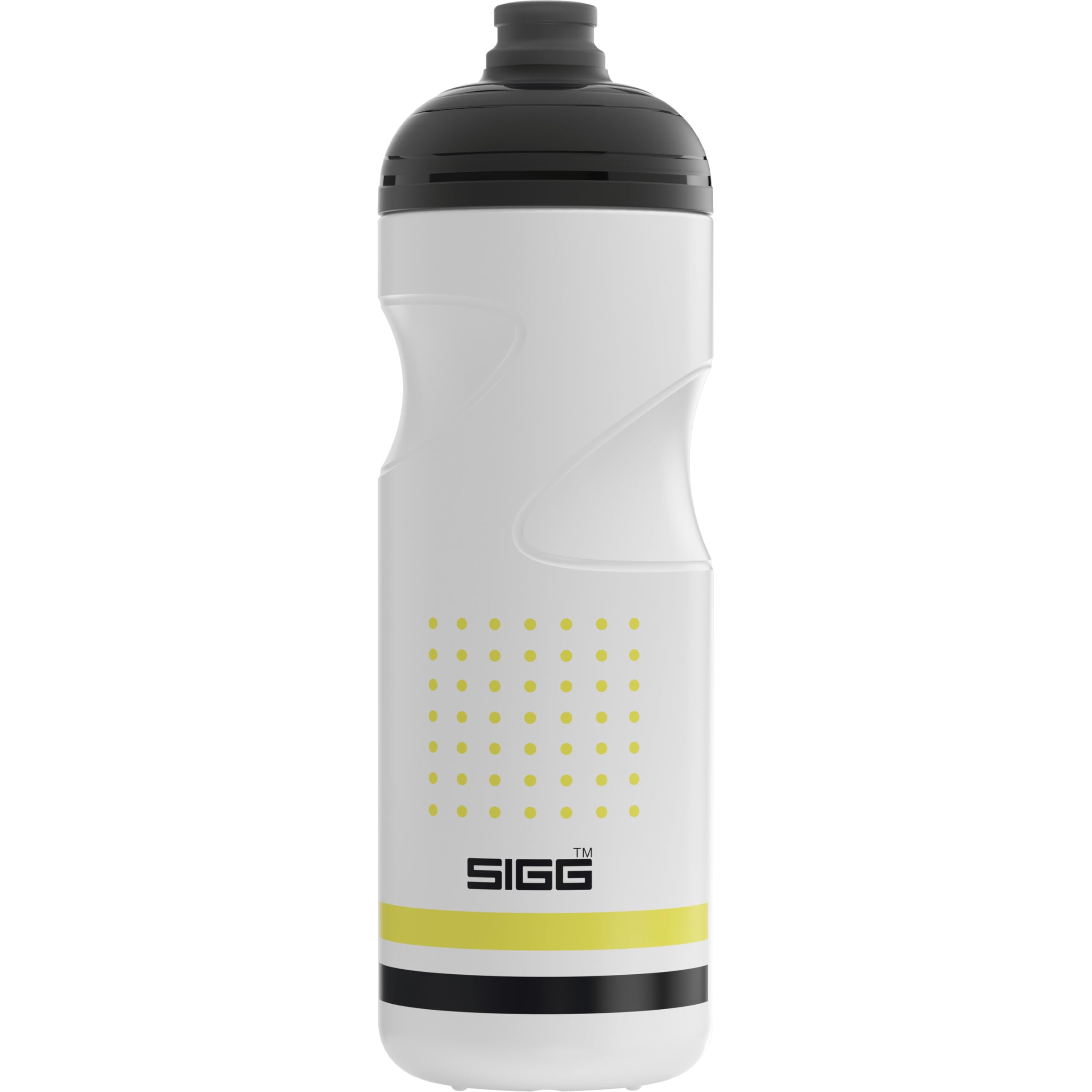 Sigg - Fahrrad Trinkflasche - Pulsar White - Quetschbar - Spülmaschinenfest - Federleicht - Auslaufsicher - BPA-frei - Sport & Fahrrad Zubehör - Weiß & Gelb - 0,75L