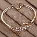 YAZILIND Rose Gold Twisted Wave Design Sparkling Rhinestone Alloy Bracelet