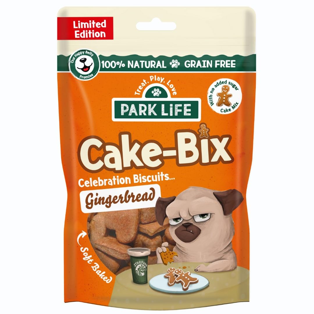 PARK LiFE - Cake-Bix Gingerbread Flavour 8 x 100g Pouches - Winter Dog Treat - Gingerbread Dog Treat