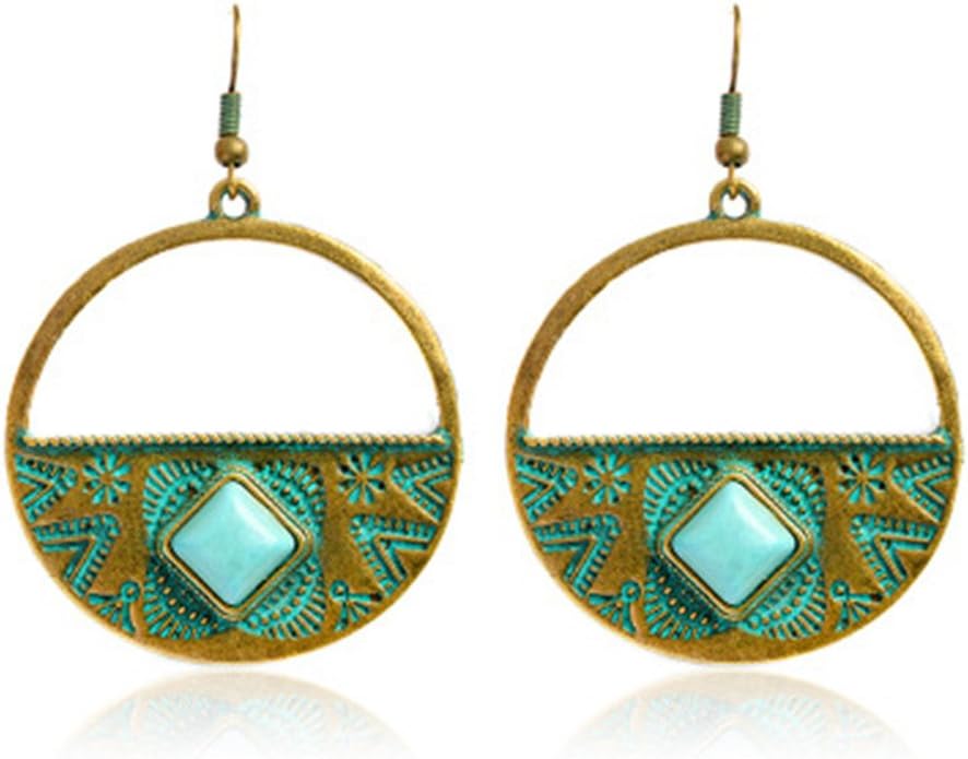 LAMEIDA Vintage Drop Earring Hoop Boho Large Circle Earrings Fashion Gift for Women Girls 1 Pair