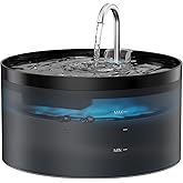 Cat Water Fountain: 108oz/3.2L Cat Fountain Super Silent Pet Drinking Dispenser - Water Fountains for Kitty Indoor - Quiet Pump and Faucet Design - Suitable for Cats and Dogs - BEMOONY