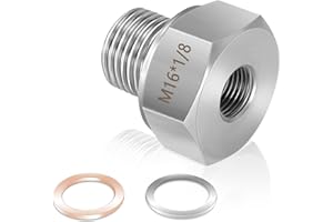 FANOVO LS Oil Pressure Adapter, M16 1.5 to 1/8 NPT LS Swap Oil Pressure Fitting, 304 Stainless Steel LS Swap Oil Pressure Adapter, for GM LS Series Engines LS1 LSX LS3 5.3L 6.0L 6.2L