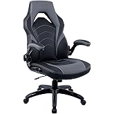 STAPLES Emerge Vortex Gaming Chair, Adjustable Height, Swivel Black | Racing-style design with sturdy swivel base, ideal for gaming or office desk setups.