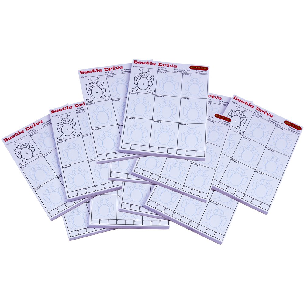 Brimtoy Beetle Drive Score Pads Club Pack - 500 Score Cards for Beetle Drives, Ideal for Pubs, Clubs & Games Evenings - Family game - Unisex