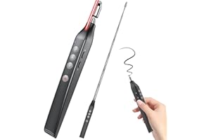PPTSLID Wireless Presentation Clicker with Telescopic Pointer, Rechargeable Presenter Remote with Touch Screen Stylus, Powerpoint Clicker with Red Light Pointer for Presentations