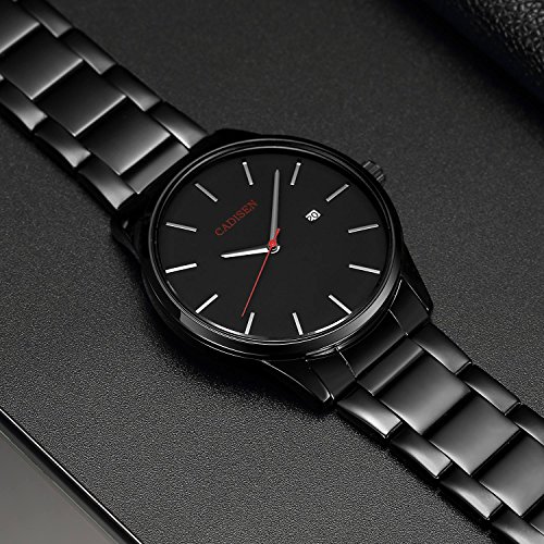 VOEONS Mens Watches Clearance Black Stainless Steel Watch Analog Quartz Wrist Watch for Men reloj de mujeres - Thumbnail 4