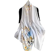 First Choose Silk Feeling Long Satin Scarf Fashion Beach Scarf Shawl Check Style Sunscreen Shawls Wraps-Lightweight Pattern