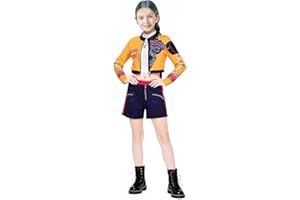Girls Costume Demon Cosplay Halloween Roleplay, Singer Cosplay Stage Role Kids Dress Up Pretend Play Outfit Halloween Clothes
